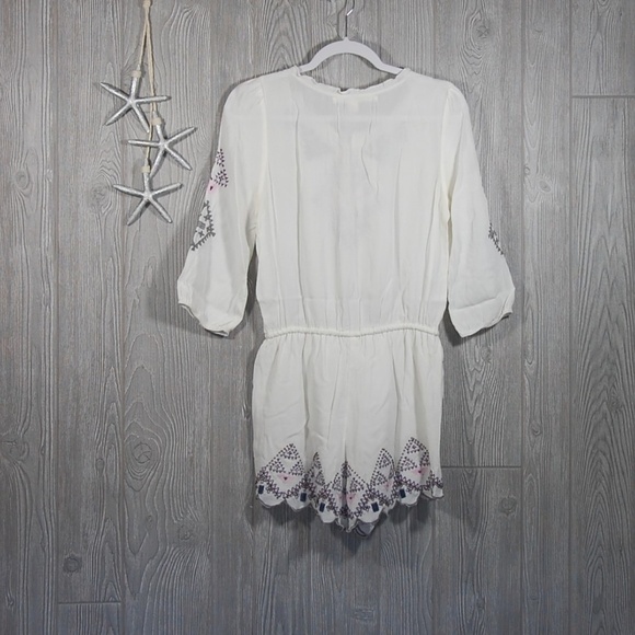 Chelsea & Violet Romper Size Small Embroidered White RJ044D44 - Picture 4 of 8